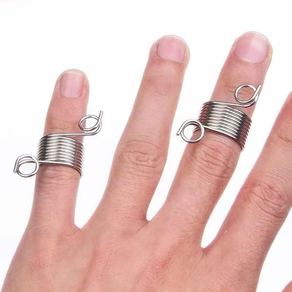 8 Stykker Strikkeløkke Rustfritt Stål Metall Garnføring Fingerholder Hekling