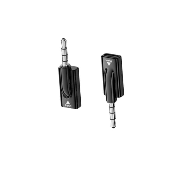 3,5 mm han til USB-C hun lydadapter med DAC-chip dobbelt adapterpakke 16bit/48KHz 40mW udgang sort