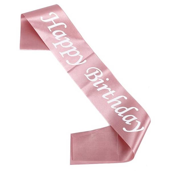 Gratulerer med dagen Båndbanner Rose Hvit