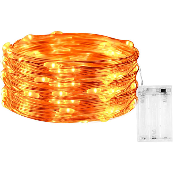LED Ljusslinga, 3M 30 LED Batteridriven LED Slinga Vattentät för Utomhus Trädgård Inomhus Bröllop Fest Jul (Orange)
