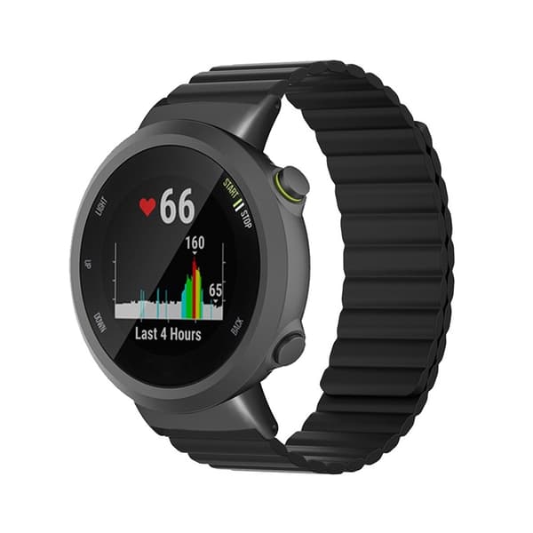 Silikone magnetisk urrem kompatibel med Garmin Forerunner 45/45S/Swim 2 - Flere farver sort Black