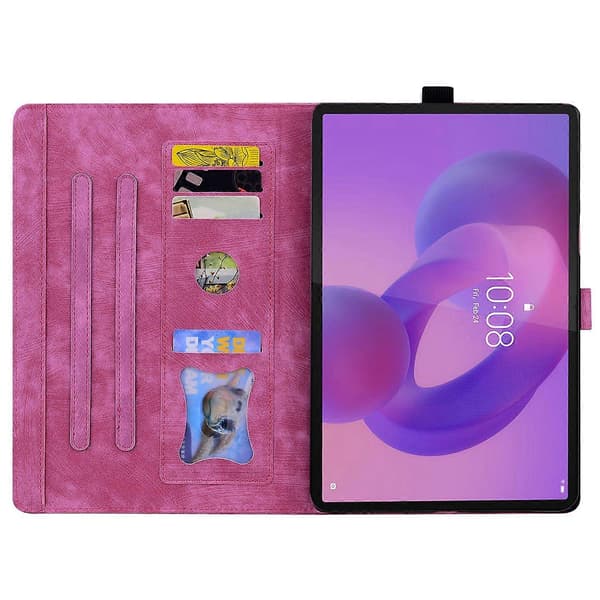Til Lenovo Tab K10C/Tab E10C Etui Kortpladser Læder Tablet Stand Folio Cover Blomst Kat