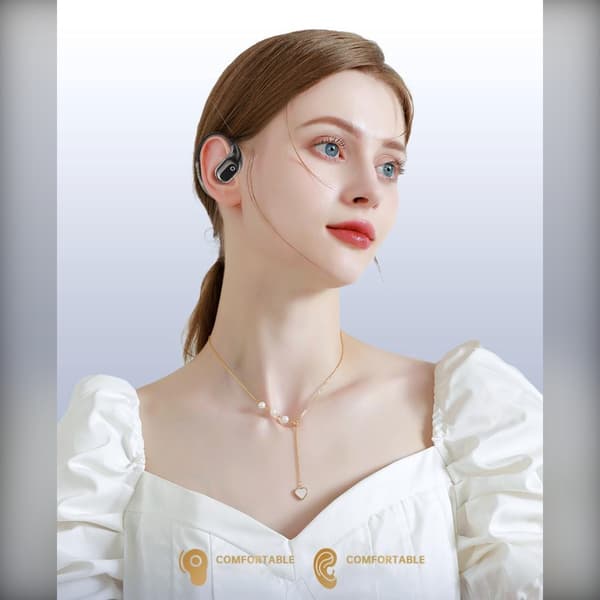 Smarte AI-oversettelse Bluetooth-hodetelefoner - Sanntidsoversettelse av 156 språk, kompatibel med alle Bluetooth-enheter Sølv+Hvit