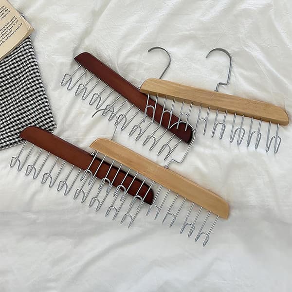 2-pack BH-hängare - Organizer i trä för halsdukar och kläder