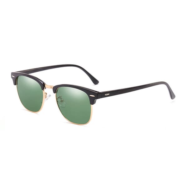 Sorte solbriller Clubmaster Grønne linser sort black