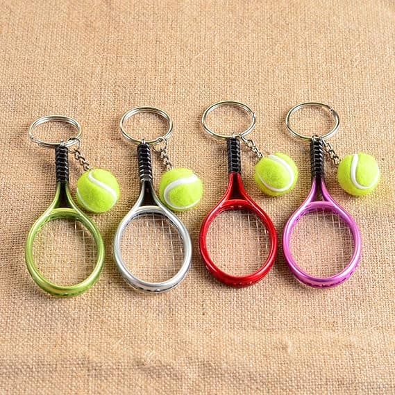Färgad Minitennisracket med Bollnyckelring