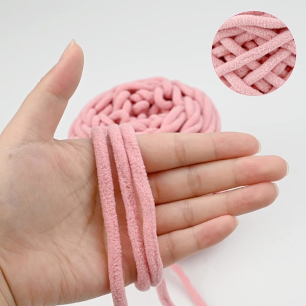 Stickgarn 4 x 100g Flerfärgad Stickgarn för Virkning, Mjuk Tjock Garn, Köttfärgad