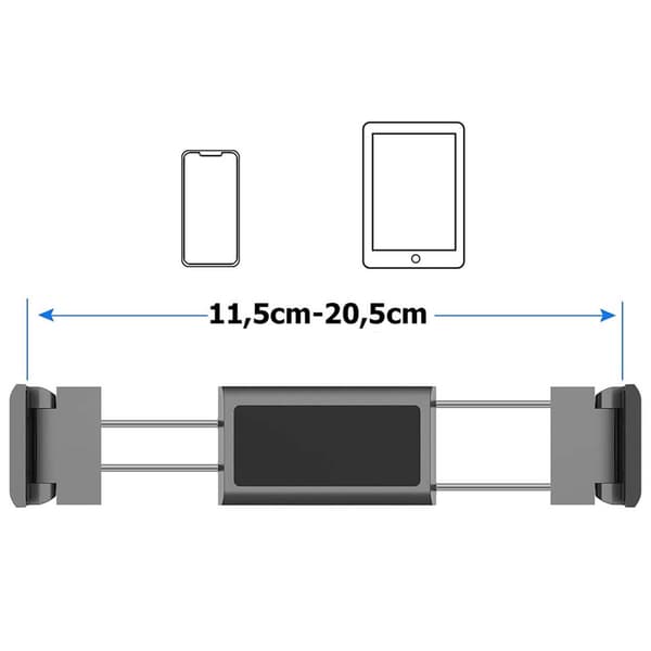 Nakkestøtteholder Tablet | Mobil- og tablet-holder til bil sort black