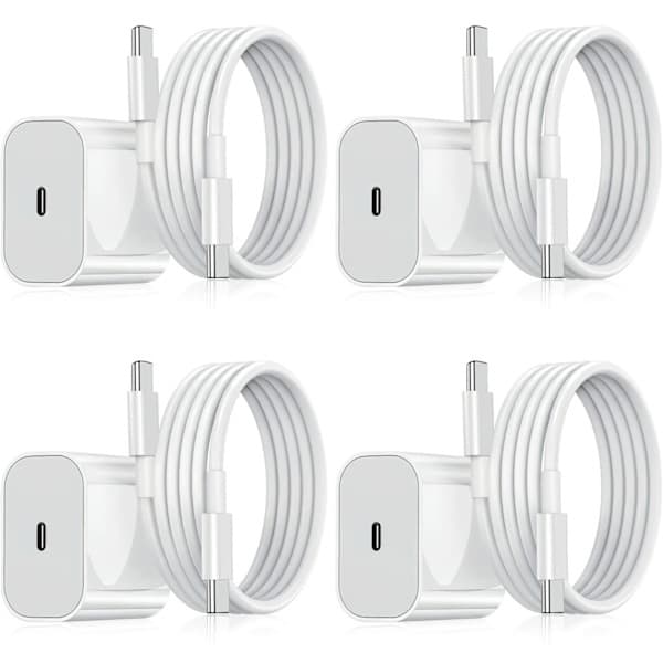 Oplader til Samsung - Hurtigoplader 25W USB-C - Adapter+Kabel 2m Hvid 2-Pack Samsung 25W