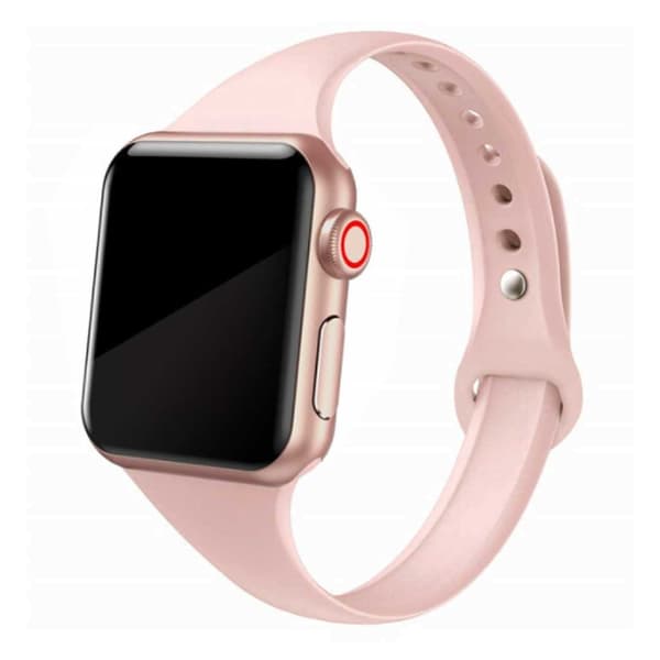 Slank Apple Watch Silikonrem 42/44/45/49 Beige Rosa pink