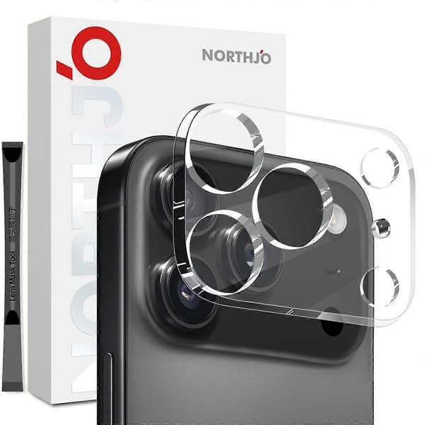NORTHJO Kamerabeskyttelse til iPhone 17 Pro Max, hærdet glas, HD klar, 3D fuld dækning