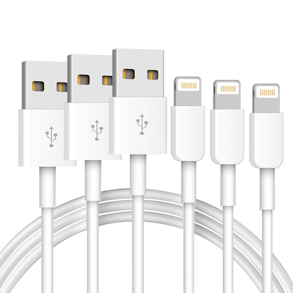 iPhone Ladekabel Lang 2 Meter Lightning Kabel Hurtiglading Høyhastighets Dataoverføring USB Kabel