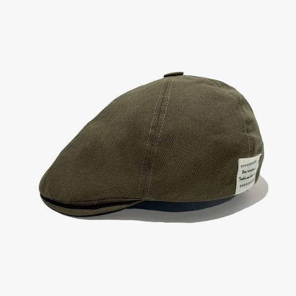 Borstad bomulls flat cap för män