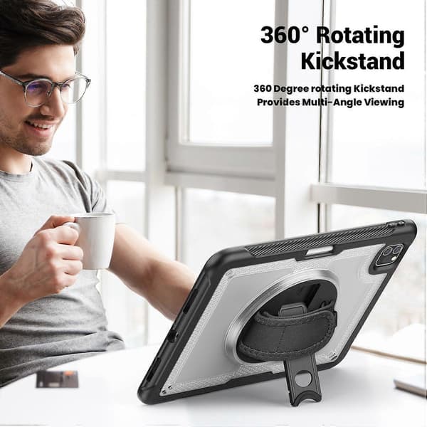 Fodral för iPad Pro 11 (2024) M4 A2836 med Ställ PC TPE Tablettskydd med Handrem