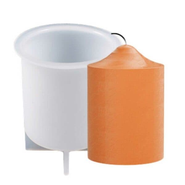 Silikon Ljusform DIY Stearinljus Låg Cylinder vit white