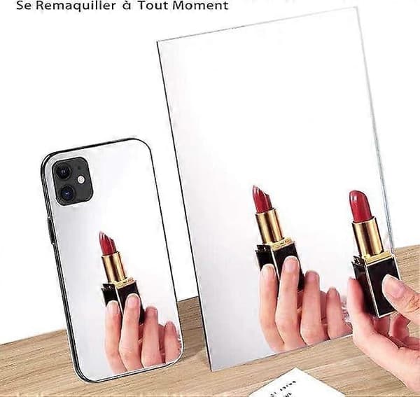 Etui til iPhone 15 speil, speiletui ikke-deformerbart design for kvinner jenter, perfekt for sminke når som helst