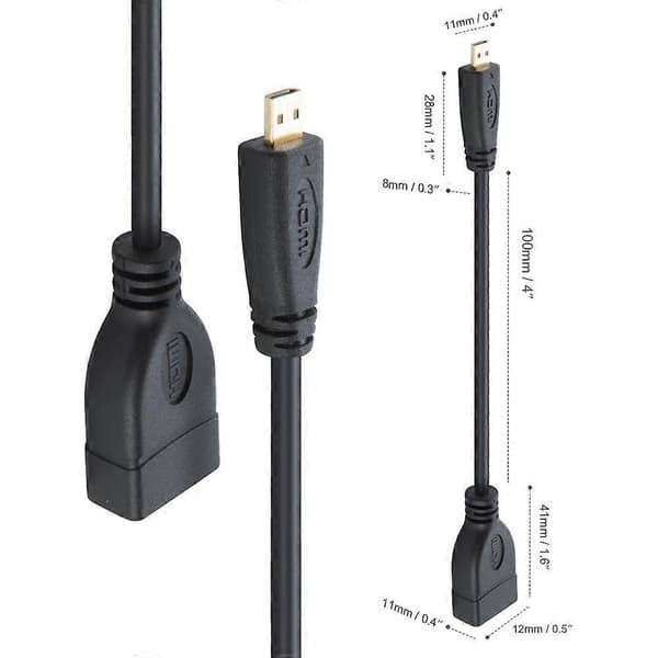 17 cm Micro HDMI -uros - HDMI -naaras -sovitinkaapeli