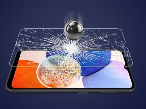 Karkaistu lasinen näytönsuoja Samsung Galaxy A15:lle, läpinäkyvä