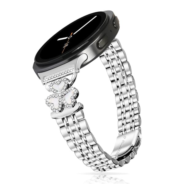 Hjertekløver urrem i rustfrit stål kompatibel med Samsung Watch8/8 Classic
