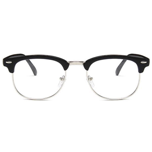 Matte Sorte Clubmaster Briller Uden Styrke Klare Briller Sort black