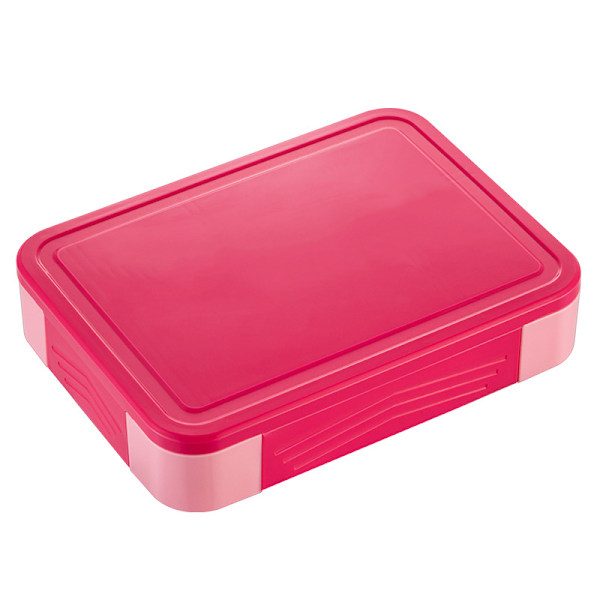 Matlåda för Vuxna 1330ml Bento Box med 6 Fack, med Bestickset, Läcksäker Matlåda, Rosa