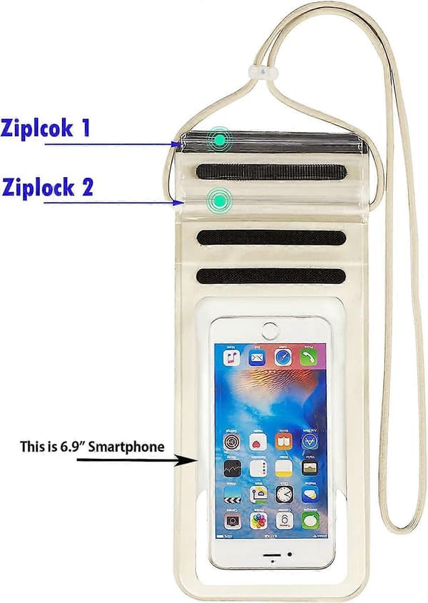 Vandtæt telefonpose, vandtæt telefonetui tør poseholder til iPhone 14 Plus/14 Pro Max/13 Pro Max/13 Pro/13/12 til 7\" til svømning