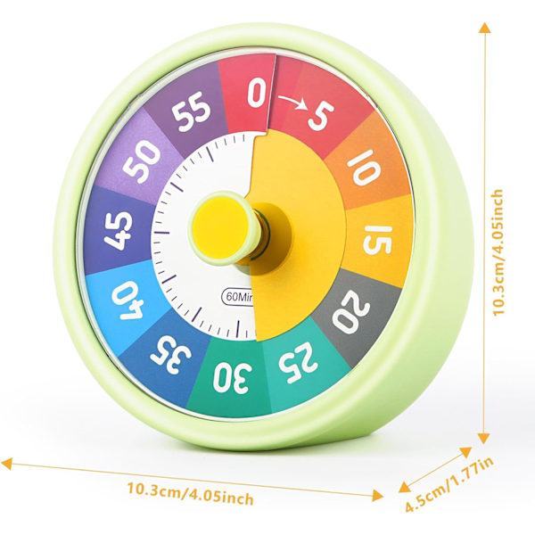 Visuel timer til børn, 60 minutters nedtællingstimer til børn og voksne, til køkken, skole