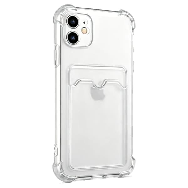 iPhone 11 deksel med kortholder TPU gjennomsiktig