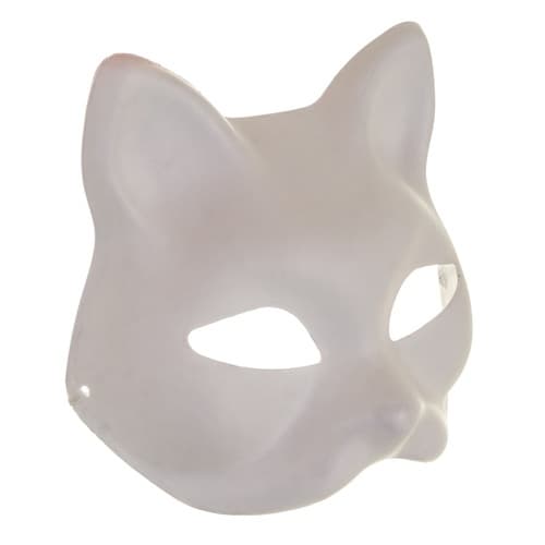 10-pack vita DIY kattmasker för målning och pyssel