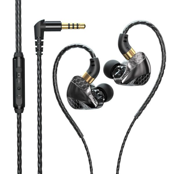 Kablede hovedtelefoner 3,5 mm AUX HiFi Bas Sort sort black