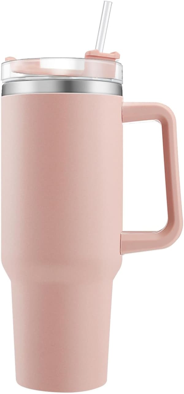 1200ml Resemugg, Väggkaffemugg Isolerad Resemugg för att Hålla Drycker Kalla och Varma Rosa