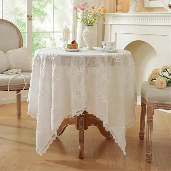 140*260cm 1 stk blonde duk hvit brodert rufsete festdekorasjoner 140*260cm