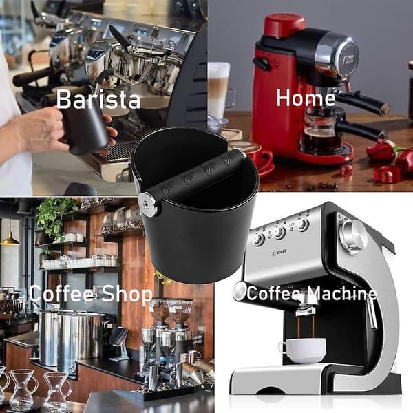 Kaffeboks - Espresso Kaffebakke til Grums med Flytbar Gummi Knock Bar