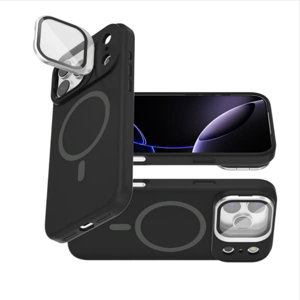 Magnetisk Stand Telefoncover Kompatibel med iPhone 17 Pro Max, Stødabsorberende Silikone & TPU Beskyttelse