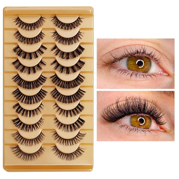 5D Fluffy Volume Løsvipper - 10 par sett for dramatiske, gjenbrukbare vippeextensions