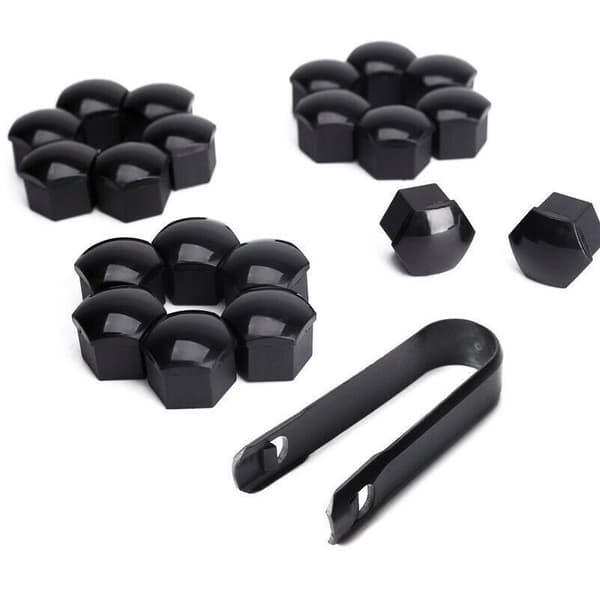 Pyöränmutterin suojus irrotustyökalulla, 20 kpl:n pakkaus 19 mm