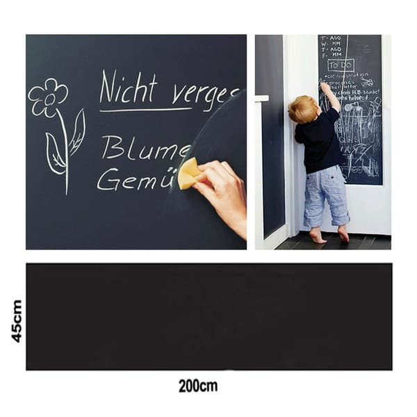 Seinätarra Iso liitutaulu Liitutaulu 45x200cm musta black