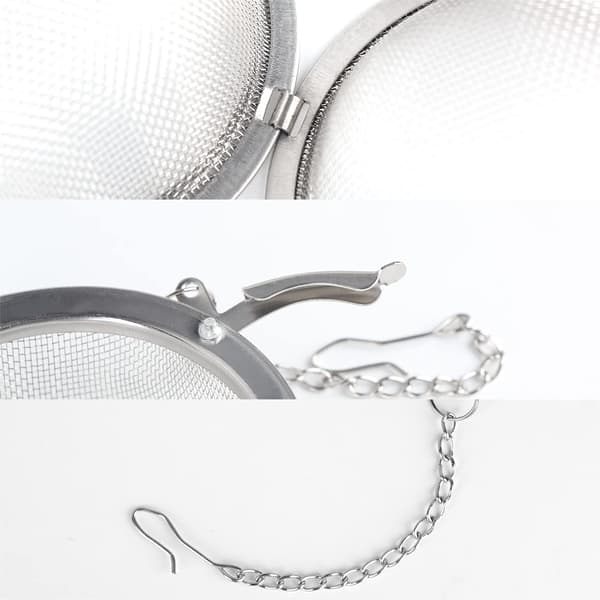 2 stk. te-kugler i rustfrit stålnet 6,9 cm te-si te-infusionssi filtre til te