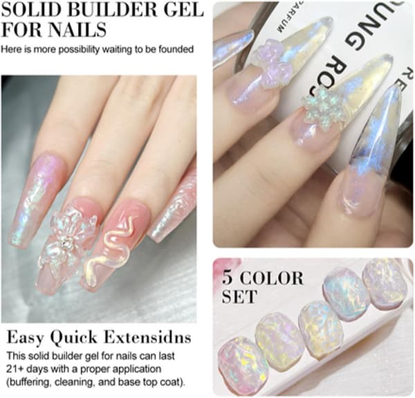 Solid Sculpture Builder Gel - Multifunktionell Klar Nagel Förlängnings Gel för Skulptering av Mönster Nagelkonst Dekoration 15ml