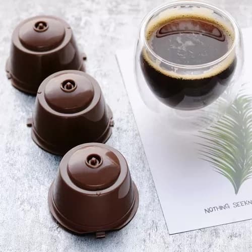 6-pak genanvendelige kaffekapsler til Nespresso og Dolce Gusto brun brown