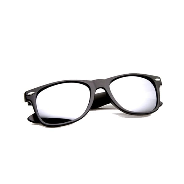 Retro Wayfarer Solbriller Sorte Spejlglas sorte black