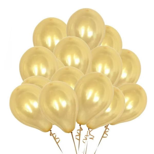 10-pakning gull metallic ballonger 12\" 30cm gull gold