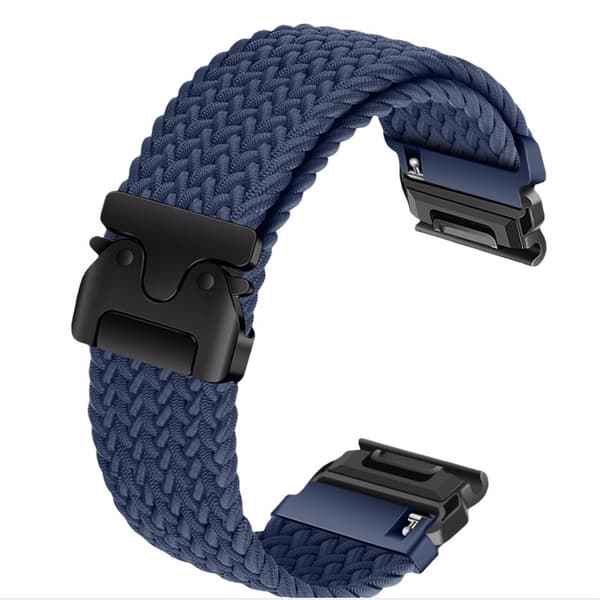 Elastisk vævet nylonrem kompatibel med Garmin Fenix 8/7X Pro/955/965 Quick Release magnetisk spænde blå 26 mm blå 26 mm Blue