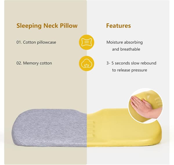 Nakkepude til smertelindring og søvn, memory foam-pude til lindring af stivhed og smerter