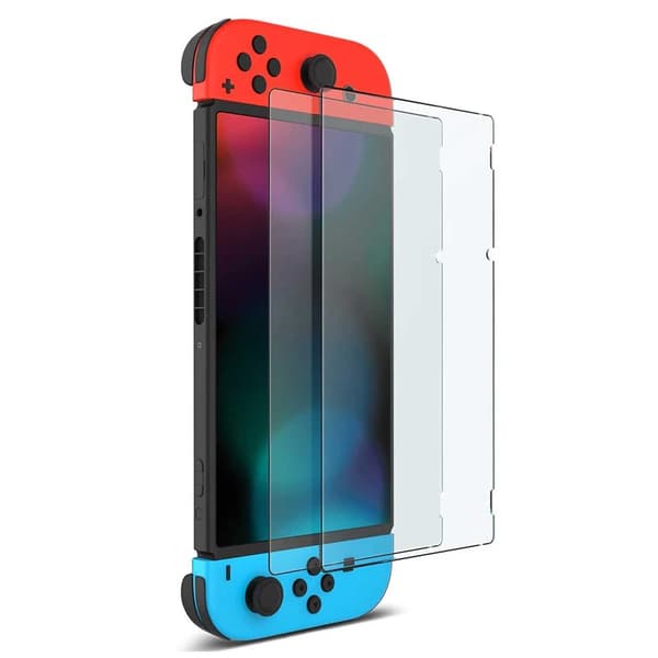 2-pakning Nintendo Switch-kompatible skjermbeskyttere skjermfilm transparent