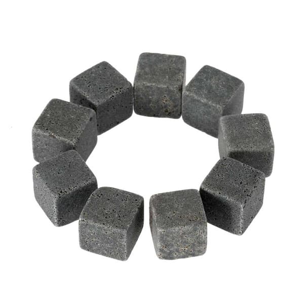9-pack Naturliga Whiskystenar - Steniskuber Grå grå gray