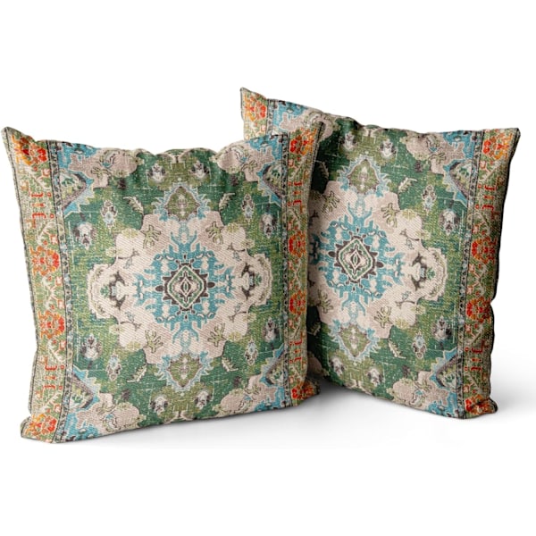 Set med 2 Kuddfodral i Bohemisk Stil 45x45 cm Dekorativa Kvadratiska Kuddfodral 18x18 Tum Soffa Bil Kuddfodral