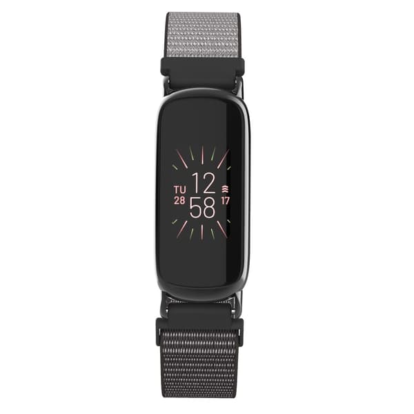 Nylon Loop Armbånd Kompatibel med Fitbit Luxe - Justerbart Sportsbånd Grå Grey