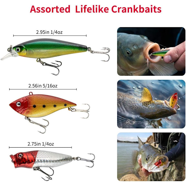 Fiskedrag Kit för Sötvatten Bete Utrustning Kit för Bass Öring Lax Fiske Tillbehör Utrustningslåda Inklusive Skeddrag