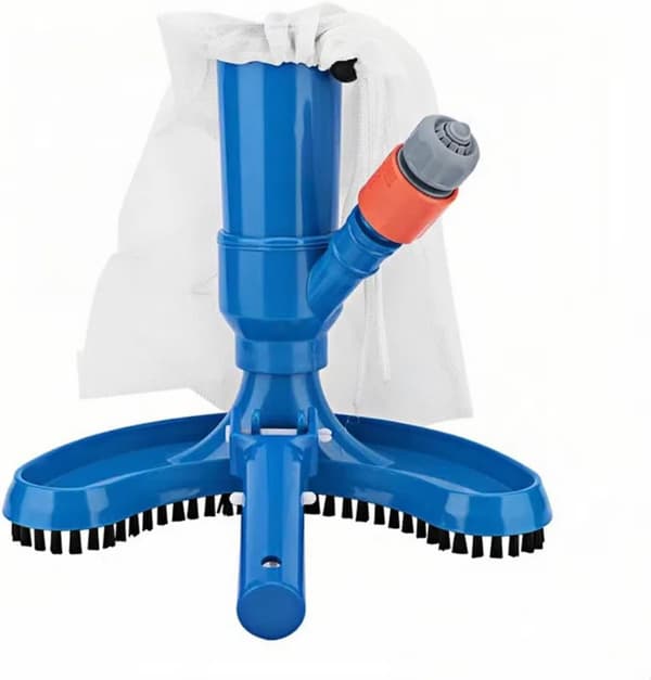 Pool Vacuum - Jetrenser med snørepose, ideel til pool, spa, springvand og dam - fjerner blade